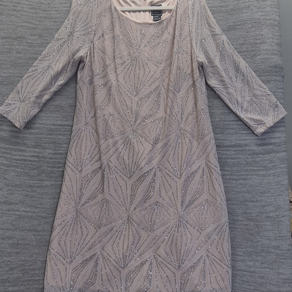 Embellished Light Cream Evening Dress